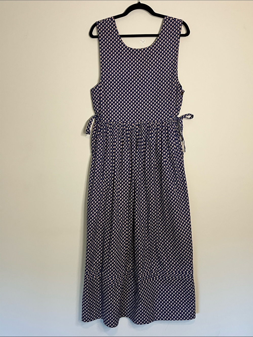 VTG 90s Vera Bradley Indiana ROYAL Pattern Maxi Dress Blue Floral Made in USA